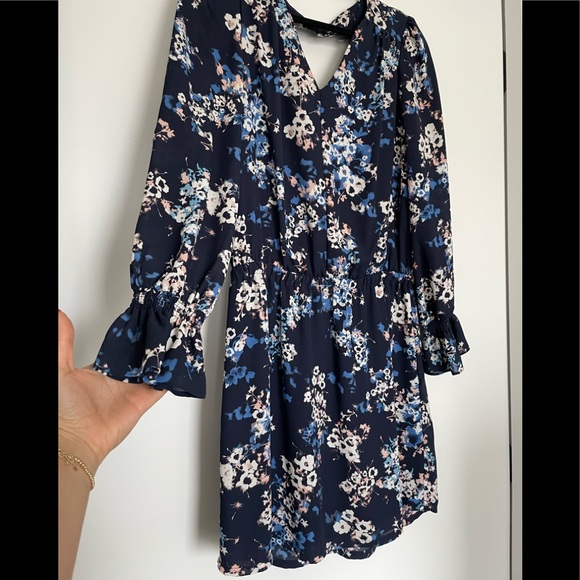 Lila Rose Navy Floral Dress 👗 - Picture 3 of 5